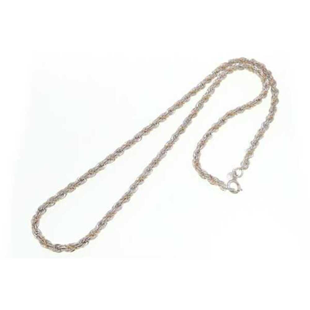 Tiffany Co twisted rope chain necklace sterling silver yellow gold accessory
